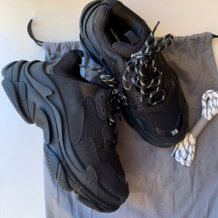 女 高级感厚底增高网红运动休闲潮鞋 莆田黑色巴黎老爹鞋 男2025新款