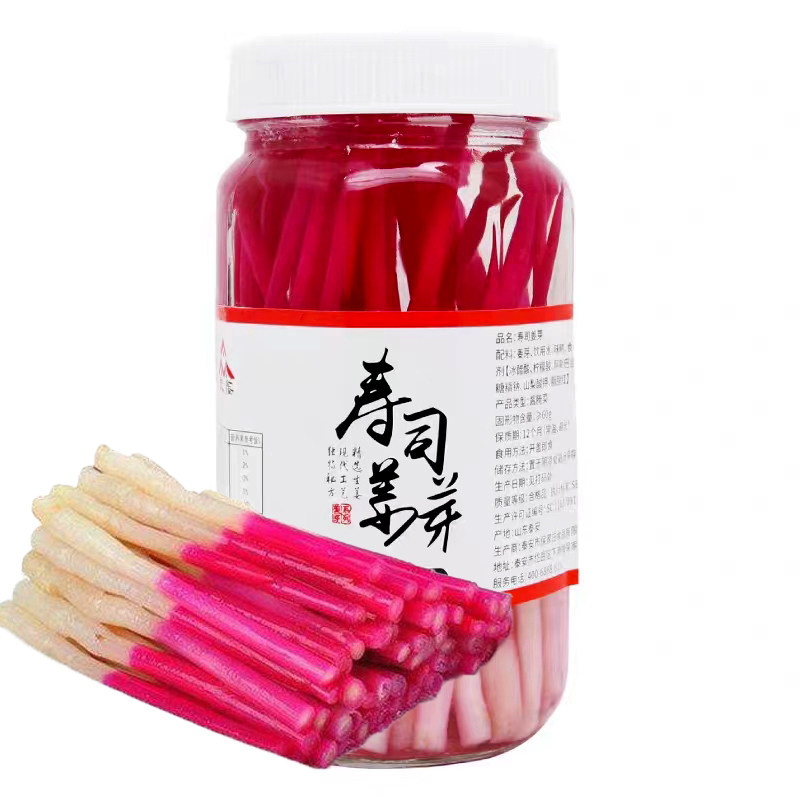 姜宝宝红白姜芽400g瓶装寿司姜芽红姜片红姜丝姜牙日本料理