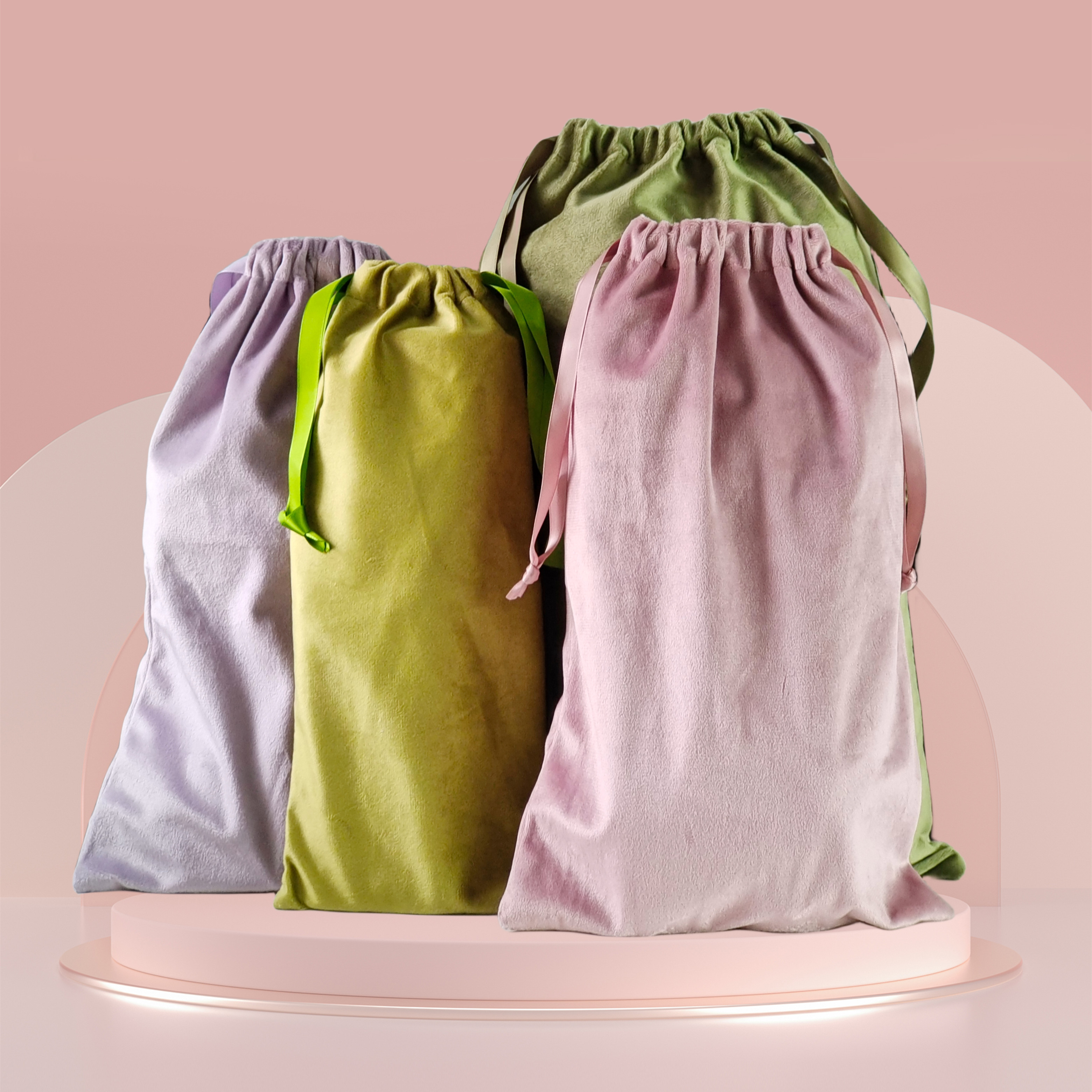 高颜值丽丝绒布束口收纳袋出差旅行衣物分类整理袋便携包包防尘袋