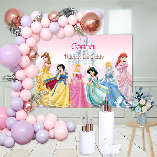 迪士尼公主生日海报定制