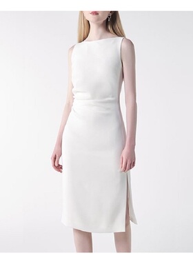 白色礼服女轻奢小众高端级感气质名媛晚宴年会法式生日开叉连衣裙