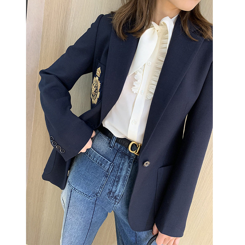欧美名媛气质显瘦收腰时尚复古港风休闲小众设计高级感西装外套女