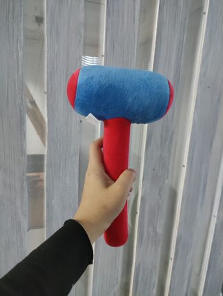 蓝红色中号毛绒锤子玩具男女生通用儿童成人玩具手握敲打绘画打地