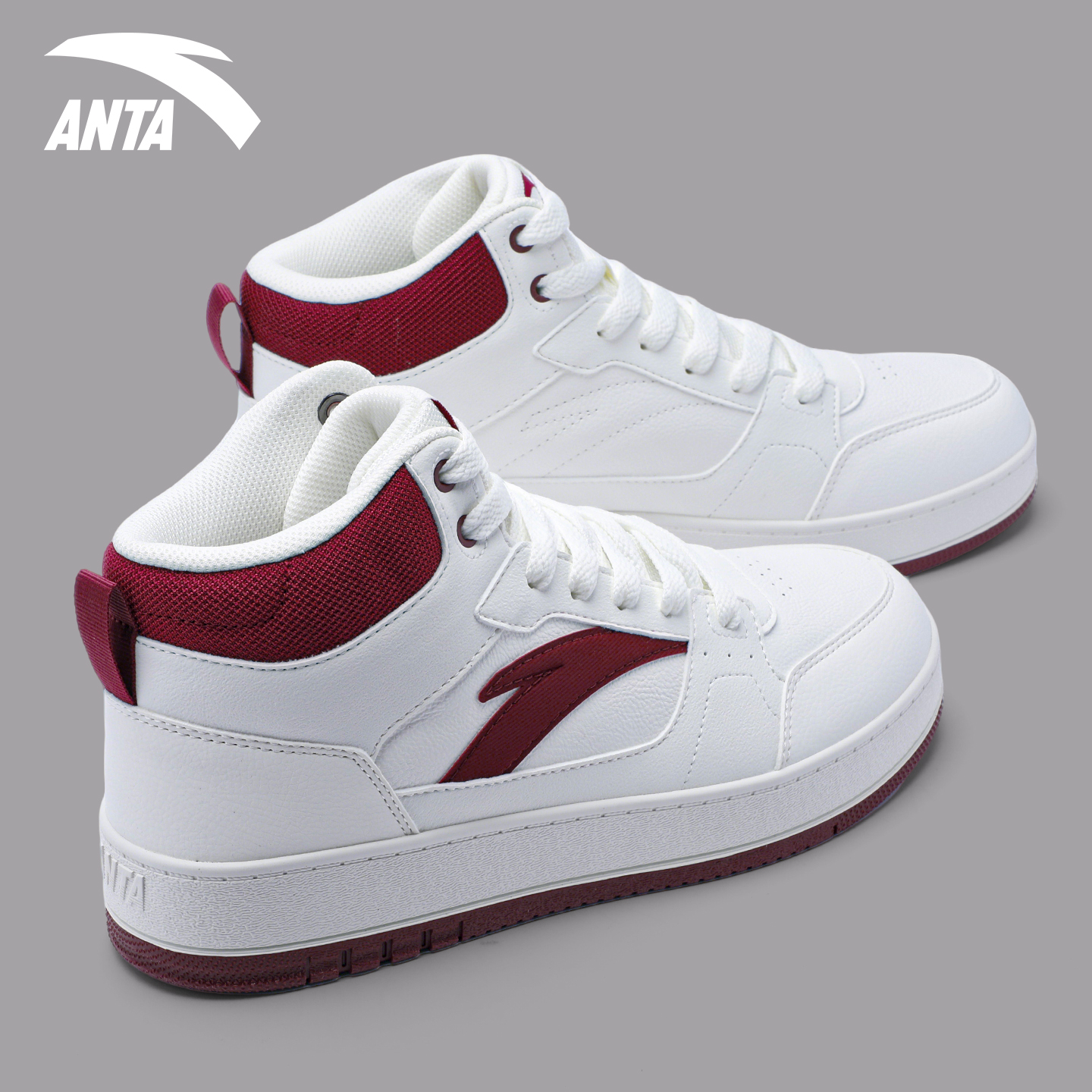 安踏高帮休闲板鞋男士