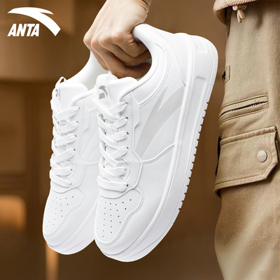 安踏轻松板鞋男鞋厚底小白鞋