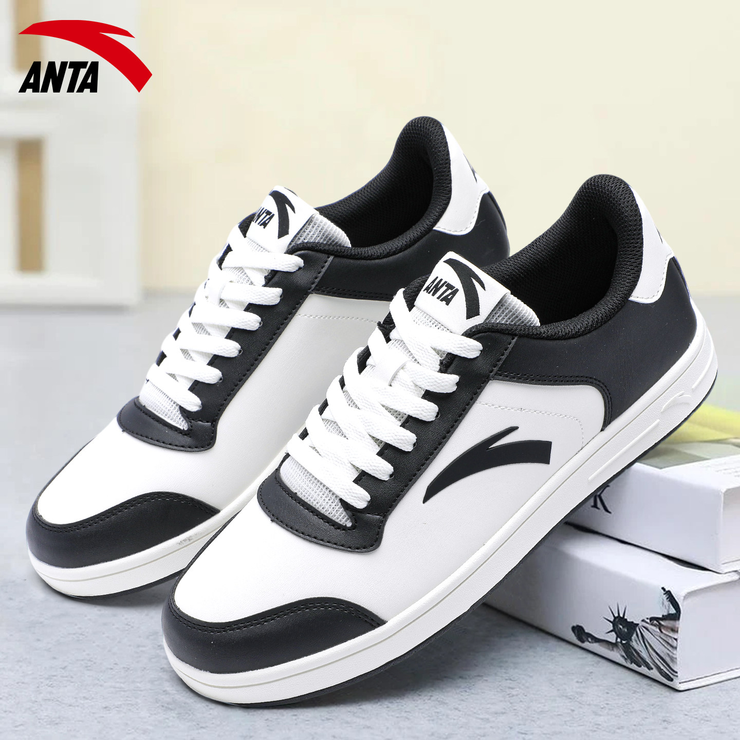 安踏板鞋男鞋官方正品冬季2025新款轻便透气休闲小白鞋学生运动鞋