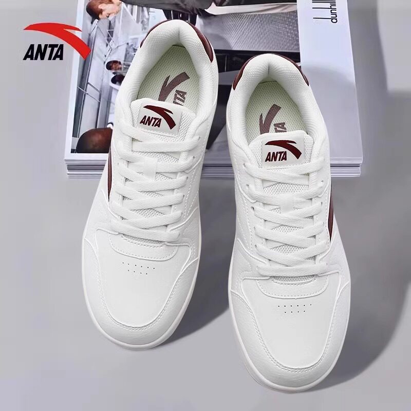 安踏女鞋厚底板鞋零感小白鞋冬季2024新款官方正品红色百搭运动鞋