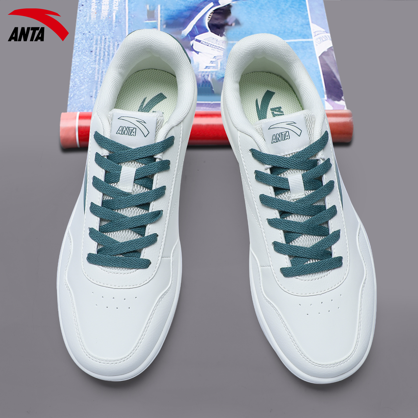 安踏板鞋男鞋百搭小白鞋