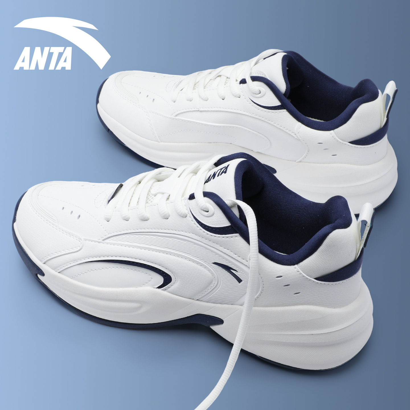 安踏ACE男鞋白色防泼水