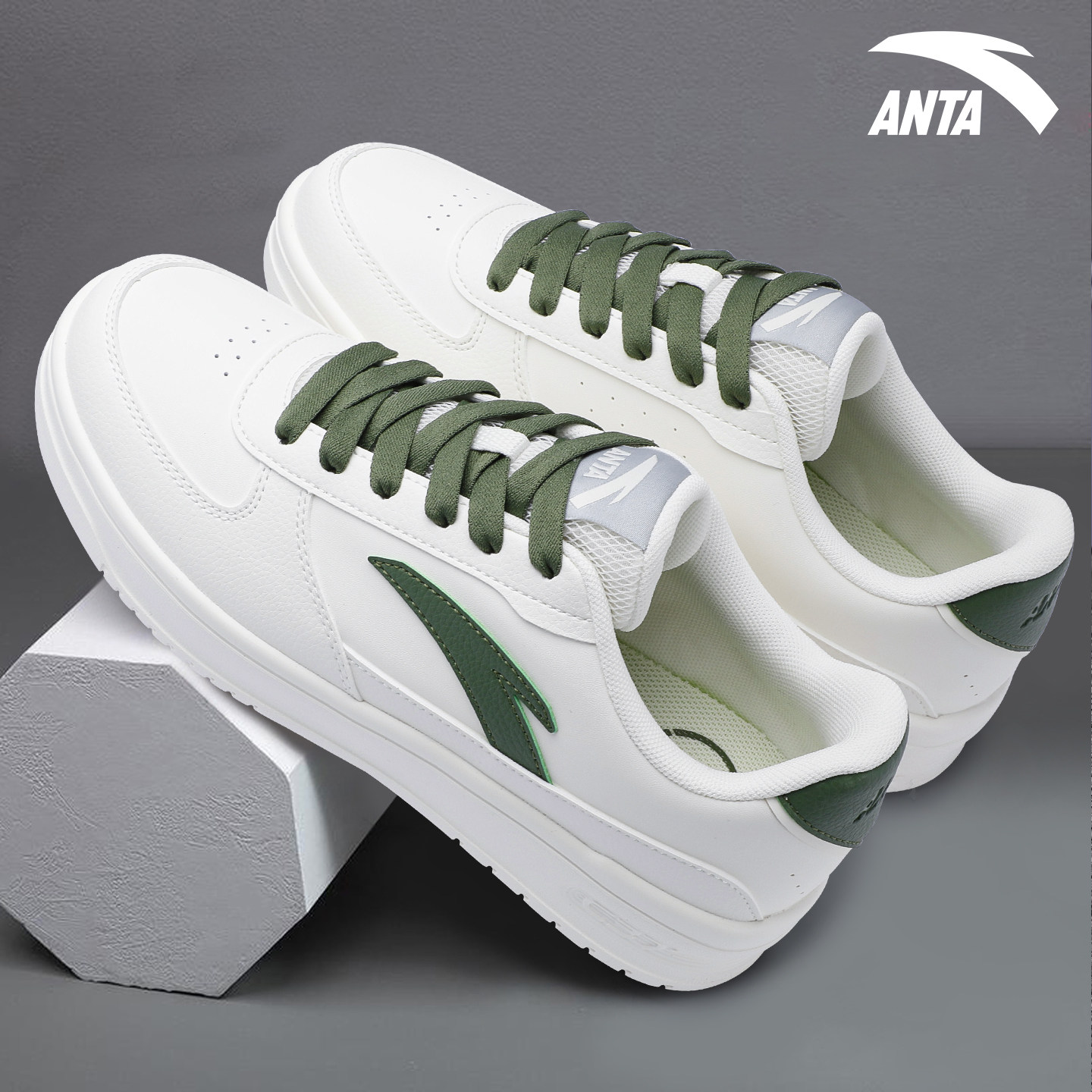 安踏轻程V2板鞋男鞋夏季2026新款厚底小白鞋轻便休闲青少年运动鞋