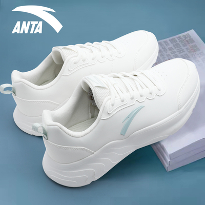 安踏跑步鞋男皮面百搭轻便