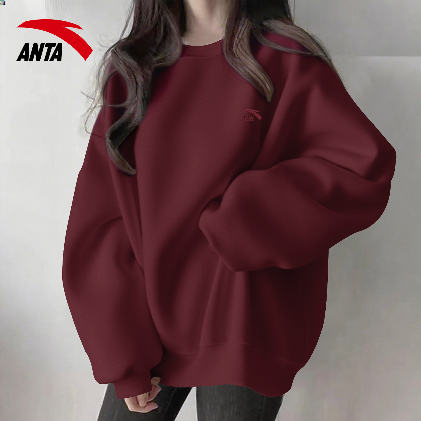 安踏卫衣女士宽松简约