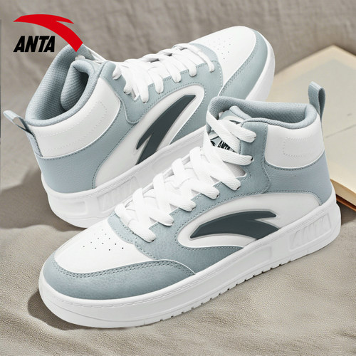 安踏高帮板鞋厚底增高