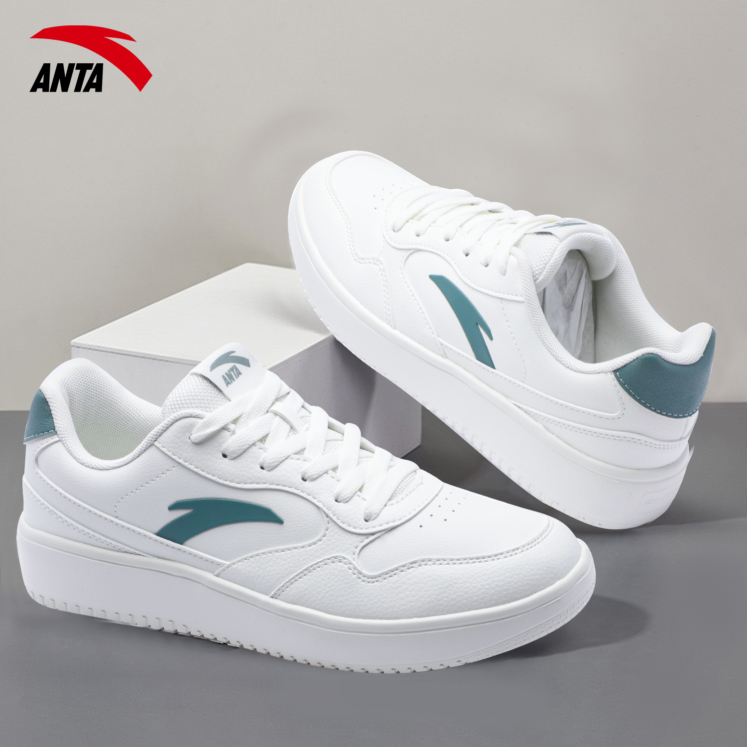 安踏轻程男鞋厚底板鞋