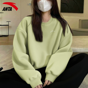 安踏休闲套装女款冬季2026新款时尚百搭宽松舒适卫衣长裤两件套潮