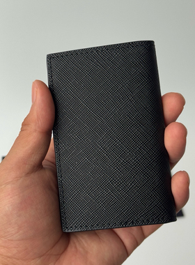 【皮先生专属】男士两折卡包  老普同款进口十字纹牛皮