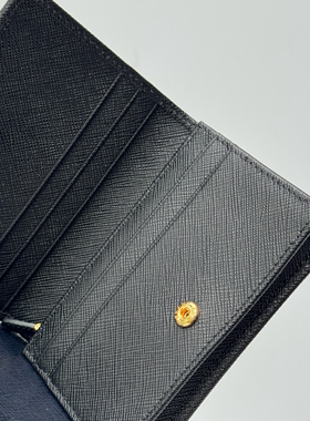 皮先生专属十字纹牛皮两折钱包名片夹卡包 有拉链零钱位极简风格