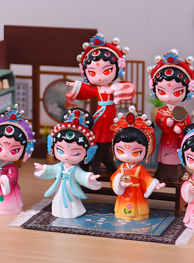 中国戏曲人偶娃娃国潮装饰品摆件