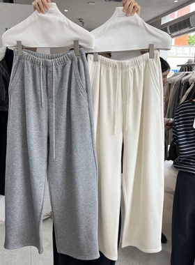 XHM2025冬新款宽松百搭小个子显瘦显高加绒羊毛休闲裤糯米裤7757