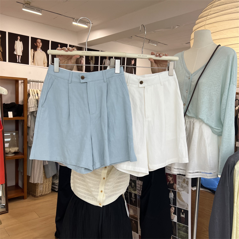 气质阔腿高腰显瘦五分裤休闲裤