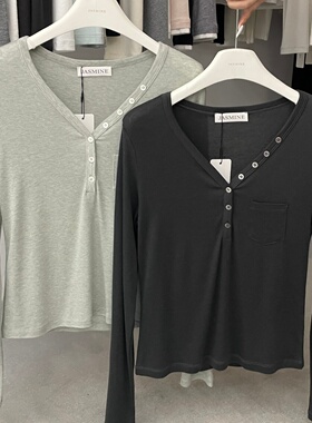 JASMINE3508天丝羊毛T恤上衣打底衫