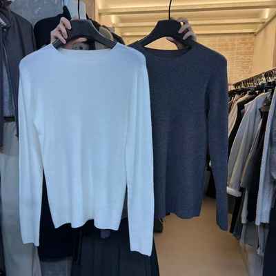 WEARELAB2025秋冬新款通勤气质百搭纯色无缝一体羊毛针织衫女2369