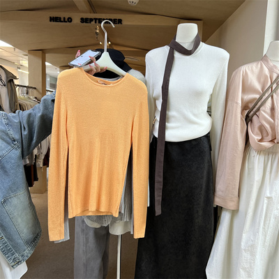 显瘦新款内搭羊毛上衣圆领