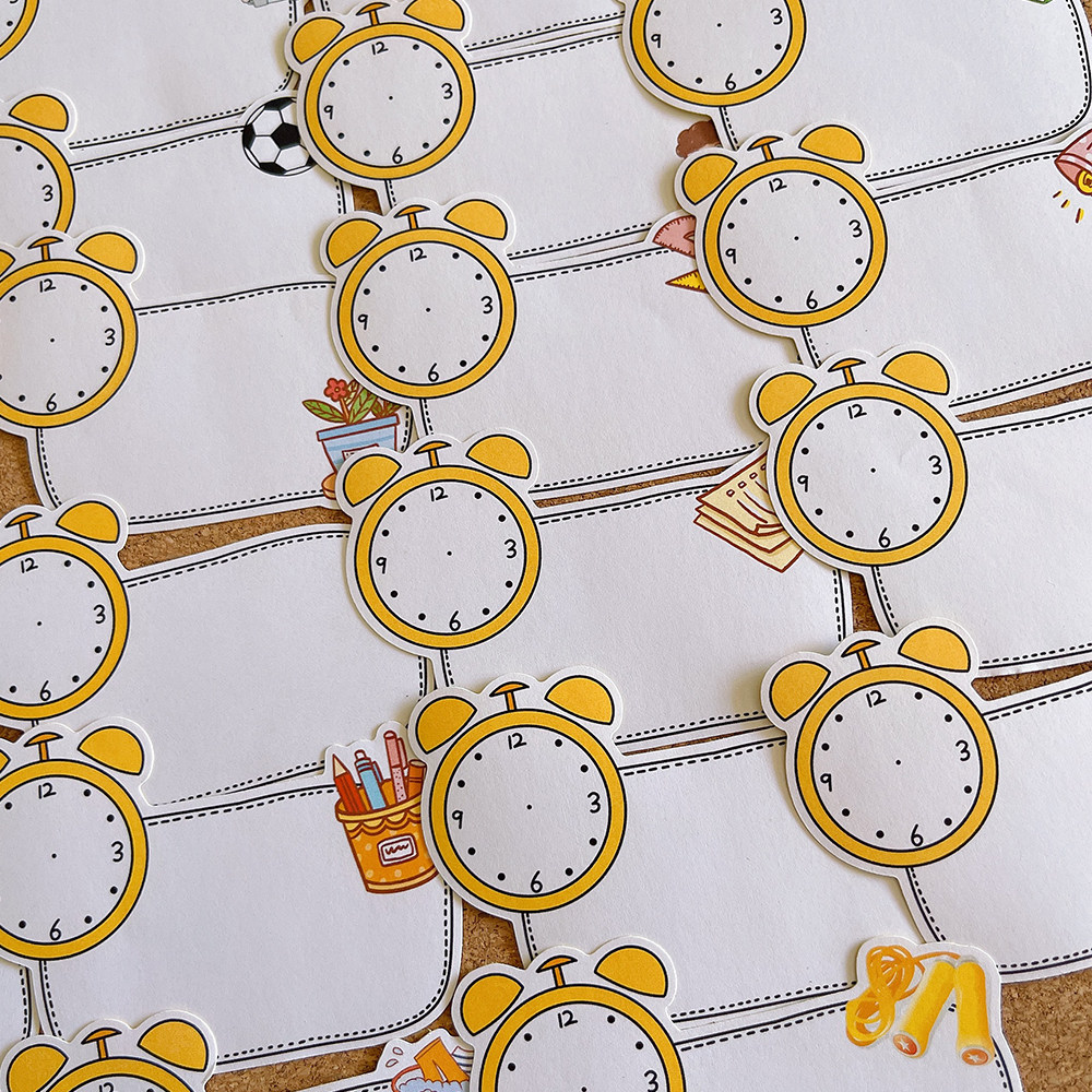 可书写可画时间规划钟表框学生日记本相册手抄报绘本装饰独立粘贴,文具电教/文化用品/商务用品,贴纸/立体贴纸,淘宝优惠券,粉丝福利购,淘宝优惠卷
