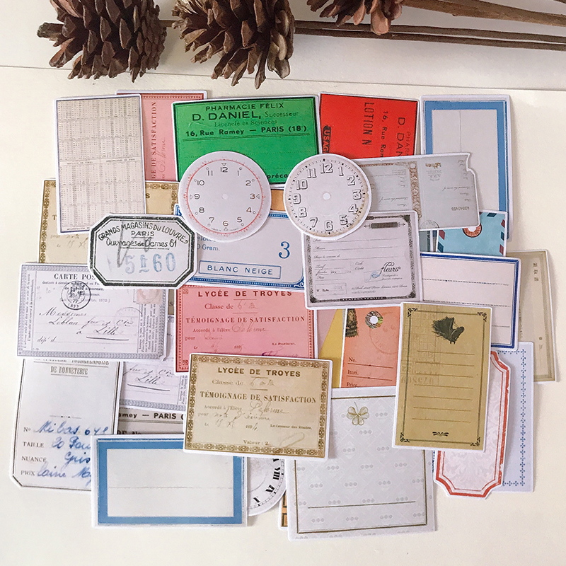 美式贴纸手账复古标签可书写