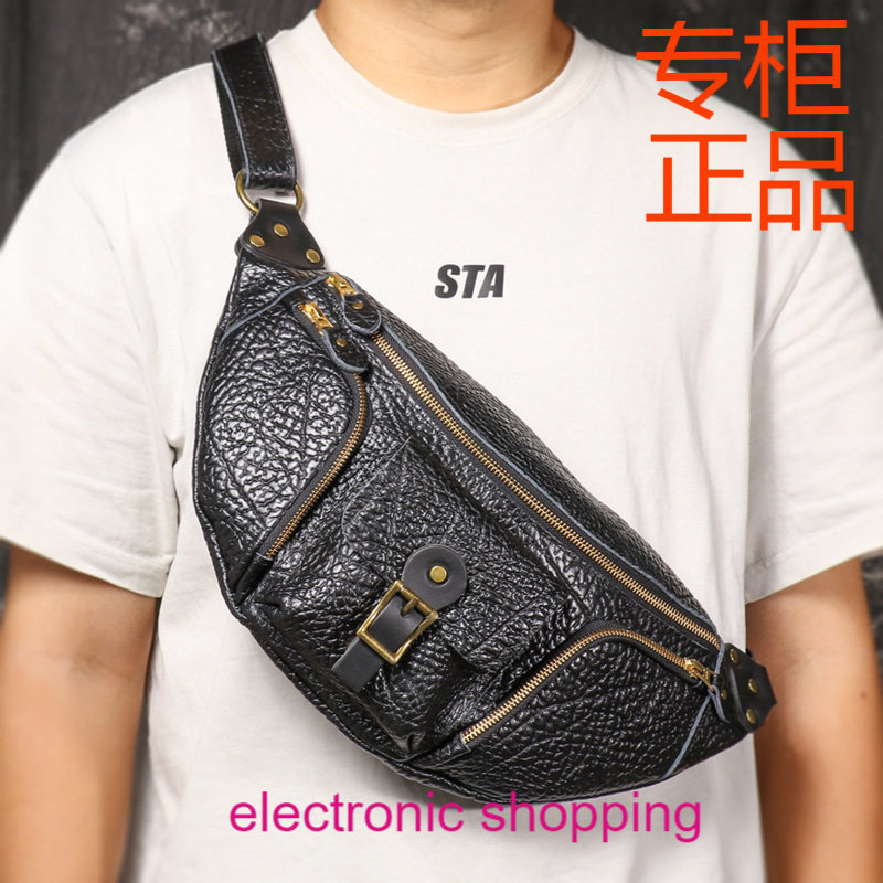 外贸热销款男真皮胸包野牛皮多功能斜挎包个性机车包头层牛皮腰包,箱包皮具/热销女包/男包,男士包袋,淘宝优惠券,粉丝福利购,淘宝优惠卷