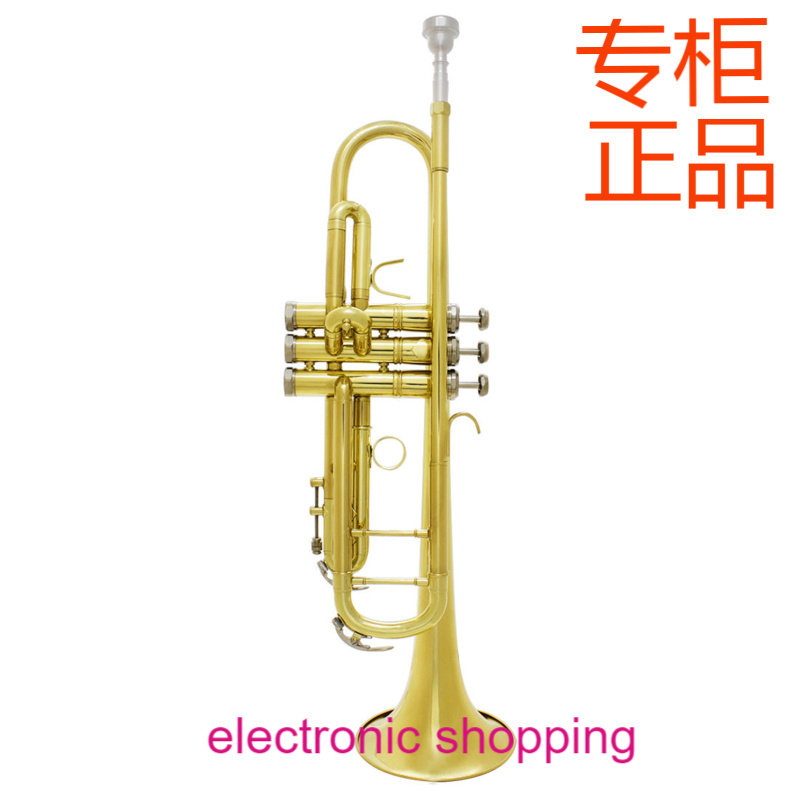 ㊣阿斯顿维拉金色小号黄铜管体降B调管乐类大口径乐器批发