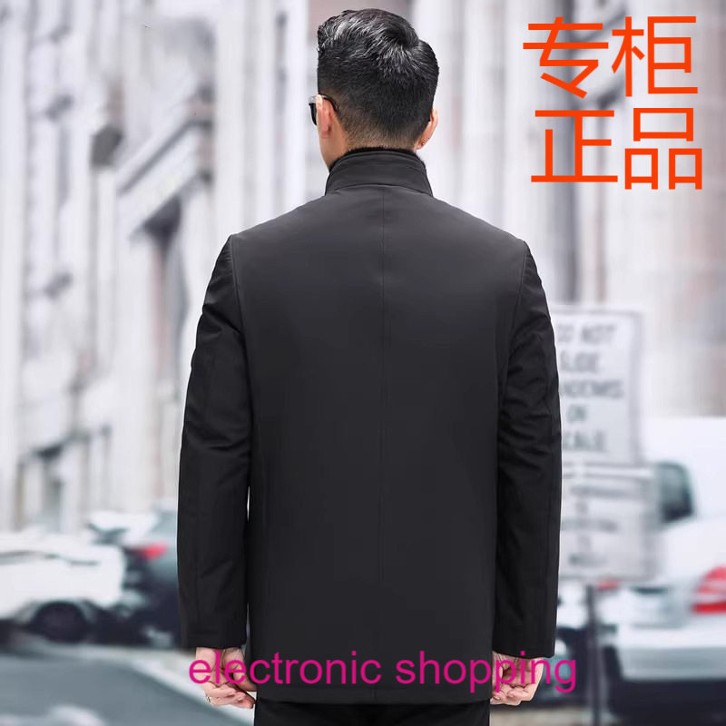 派克服男水貂内胆皮毛一体中长款立领尼克服海宁皮草貂皮大衣外套