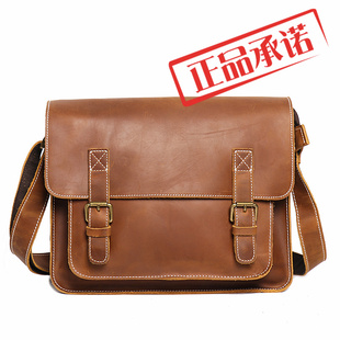 男士 源头工厂新款 真皮单肩包英伦复古女士斜挎包牛皮大容量邮差包