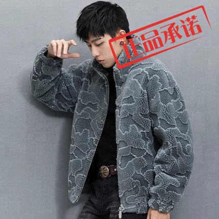 羊剪绒外套男宽松复合颗粒皮毛一体冬季新款加厚羊羔毛皮草大衣潮
