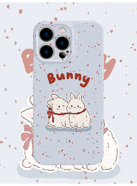 泼墨底可爱兔子菲林手机壳适用苹果16promaxiphoneOPPORENO10PROFINDX5PRO荣耀MAGIC4PROVIVOX200IQOONEO6