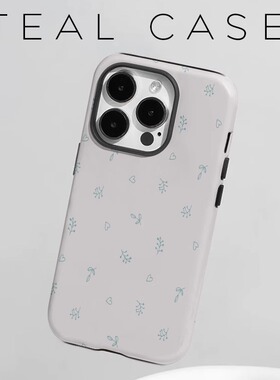 原创新款蓝色碎花适用iPhone15promax手机壳苹果14pro夏日清新华为mate60个性防摔全包小米oppo不撞款保护套