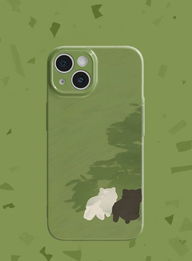 绿色ins白云黑土菲林手机壳适用苹果16promaxiphoneOPPORENO10PROFINDX5PRO荣耀MAGIC4PROVIVOX200IQOONEO6