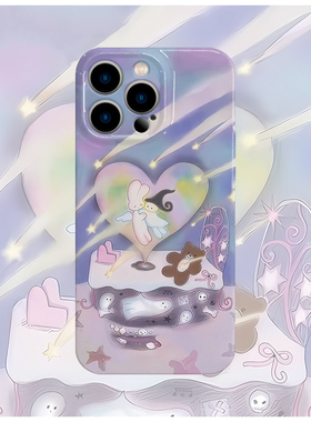 梦幻爱心可爱紫色菲林手机壳适用苹果16promaxiphoneOPPORENO10PROFINDX5PRO荣耀MAGIC4PROVIVOX200IQOONEO6