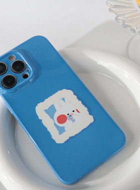 韩系可爱蓝色菲林手机壳亮面适用苹果13promaxiphone15PROMAX15plus15PRO华为NOVA4NOVA10PRO小米13VIVOX90女