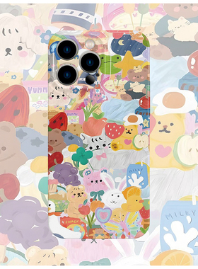 涂鸦动物满幅菲林手机壳亮面适用苹果16promaxiphoneOPPORENO10PROFINDX5PRO荣耀MAGIC4PROVIVOX200IQOONEO6