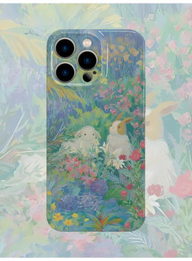 秘密花园兔菲林手机壳亮面适用苹果16promaxiphoneOPPORENO10PROFINDX5PRO荣耀MAGIC4PROVIVOX200IQOONEO6