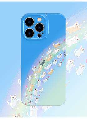 原创彩虹喵喵菲林手机壳亮面适用苹果16promaxiphoneOPPORENO10PROFINDX5PRO荣耀MAGIC4PROVIVOX200IQOONEO6