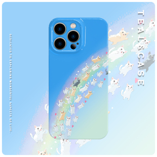 原创彩虹喵喵菲林手机壳亮面适用苹果16promaxiphoneOPPORENO10PROFINDX5PRO荣耀MAGIC4PROVIVOX200IQOONEO6