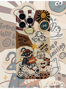 贴图小狗菲林手机软壳亮面适用苹果16promaxiphoneOPPORENO10PROFINDX5PRO荣耀MAGIC4PROVIVOX200IQOONEO6