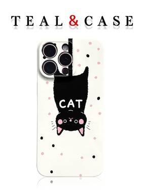 原创长尾猫图案可爱手机壳适用苹果16promaxiphoneOPPORENO10PROFINDX5PRO荣耀MAGIC4PROVIVOX200IQOONEO6