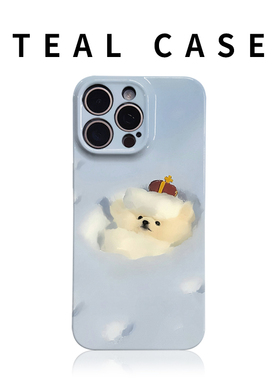 原创图案雪地皇冠小狗手机壳适用苹果16promaxiphoneOPPORENO10PROFINDX5PRO荣耀MAGIC4PROVIVOX200IQOONEO6