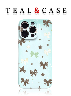 绿底蝴蝶结原创图案手机壳适用苹果16promaxiphoneOPPORENO10PROFINDX5PRO荣耀MAGIC4PROVIVOX200IQOONEO6