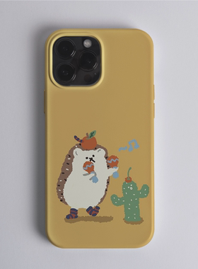 土黄色可爱小刺猬手机壳适用iphone11PROMAX韩系网红小清新趣味华为P40PRO爆款奶油风氛围感红米K50PRO小米12