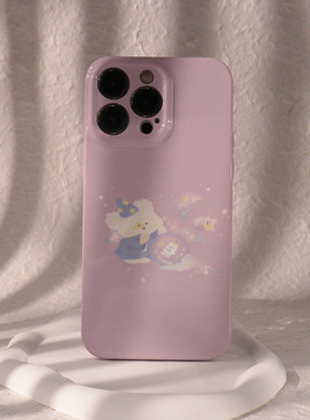 韩系可爱浅紫色菲林手机壳日系亮面适用苹果13promaxiphone14华为nova8小米13pro全包P50半包软壳硬壳荣耀90