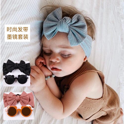 0-1岁婴儿蝴蝶结发带拍照道具